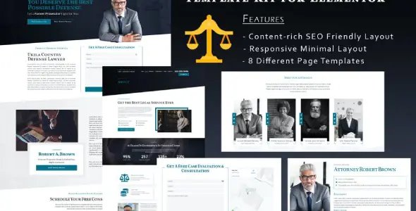 Ukila – Lawyer & Attorney Elementor Template Kit
